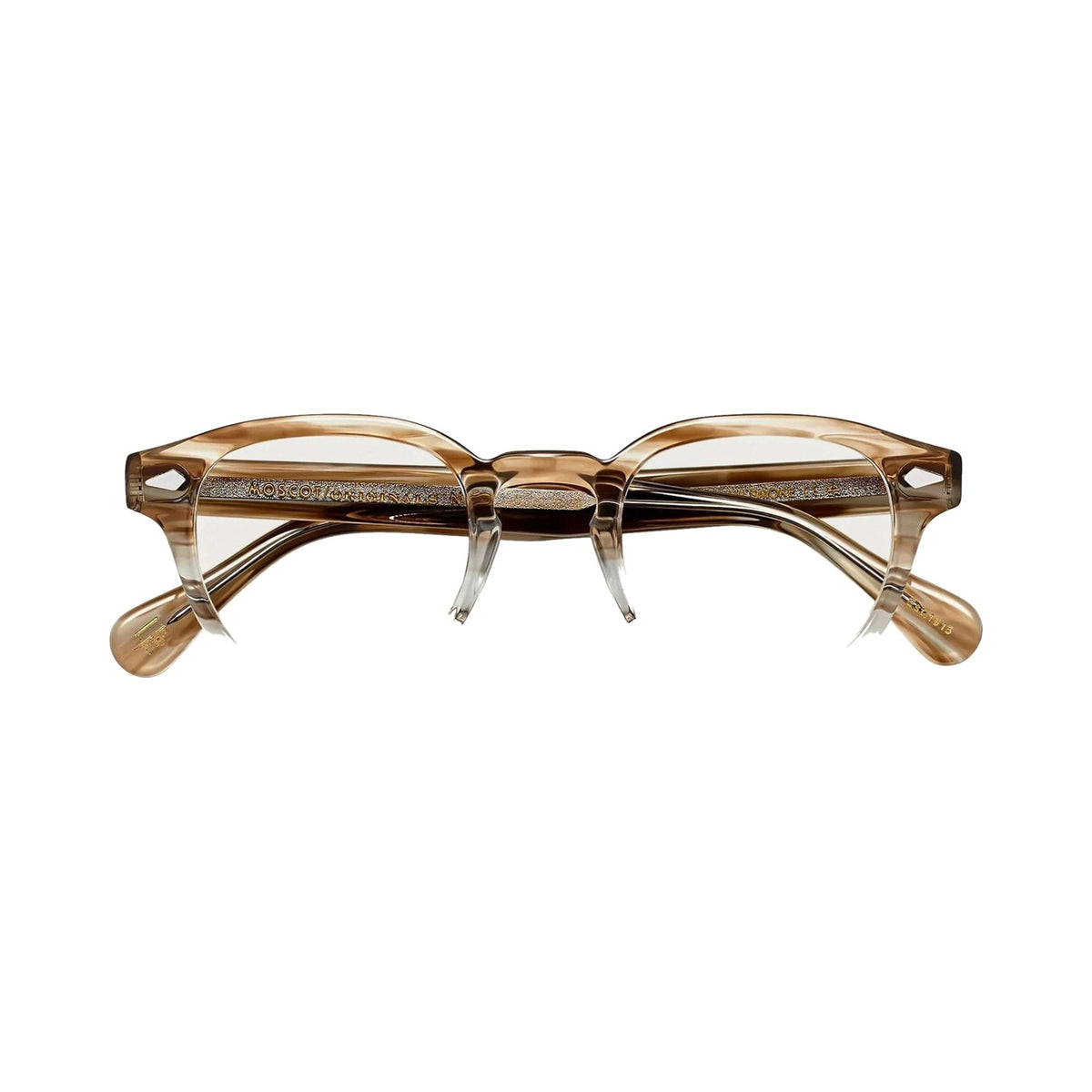 Lunettes de vue Moscot Lemtosh acétate marron et transparent Brown Smoke - vue de face