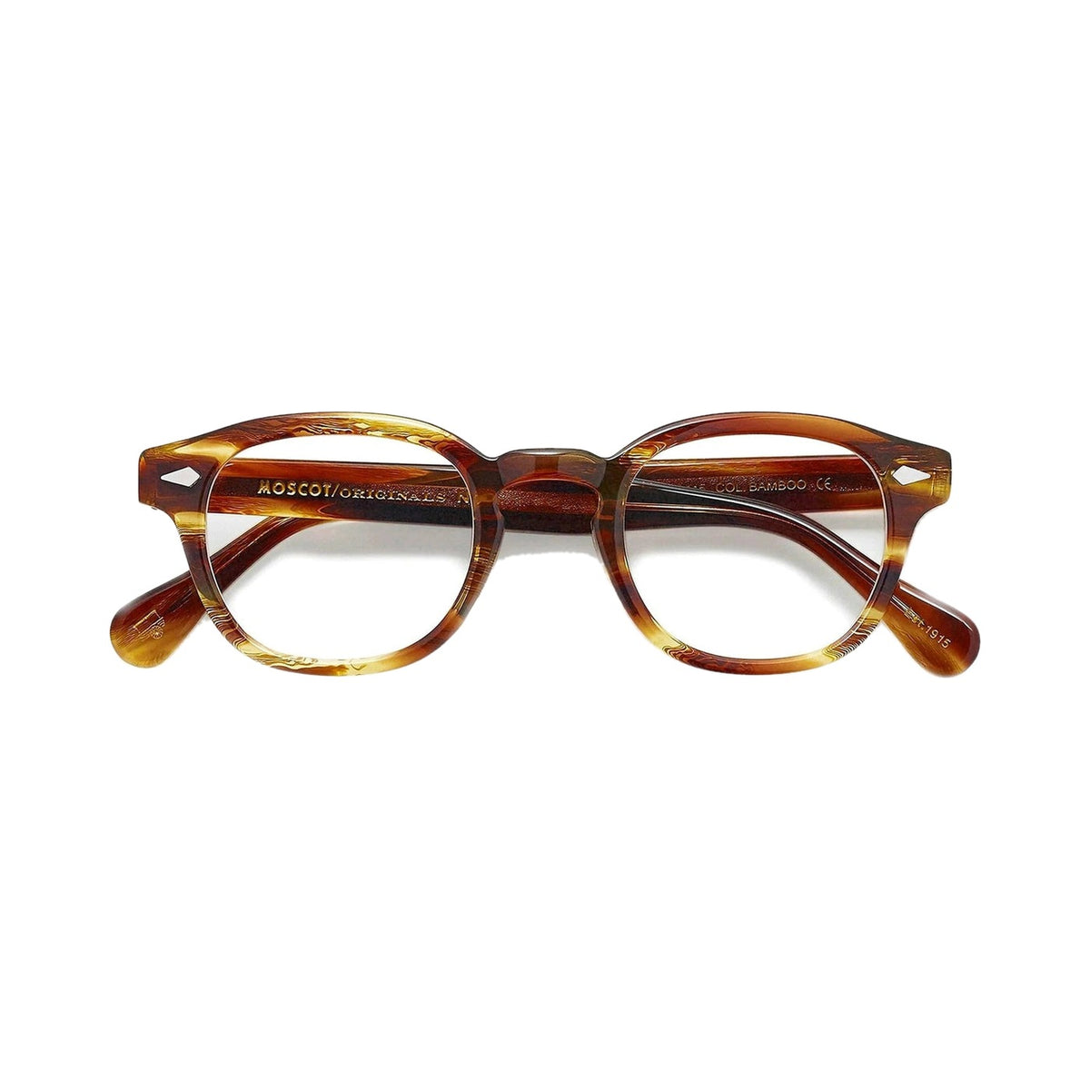 Lunettes de vue Moscot Lemtosh acétate marron Bamboo - vue de face