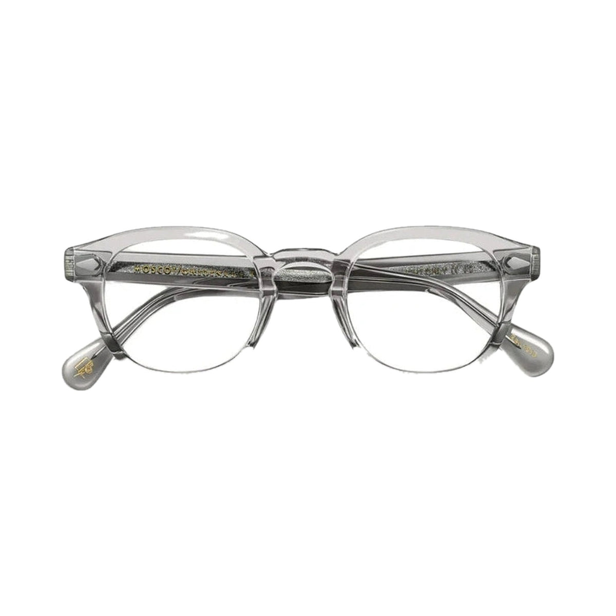 Lunettes de vue Moscot Lemtosh acétate gris cristal - vue de face