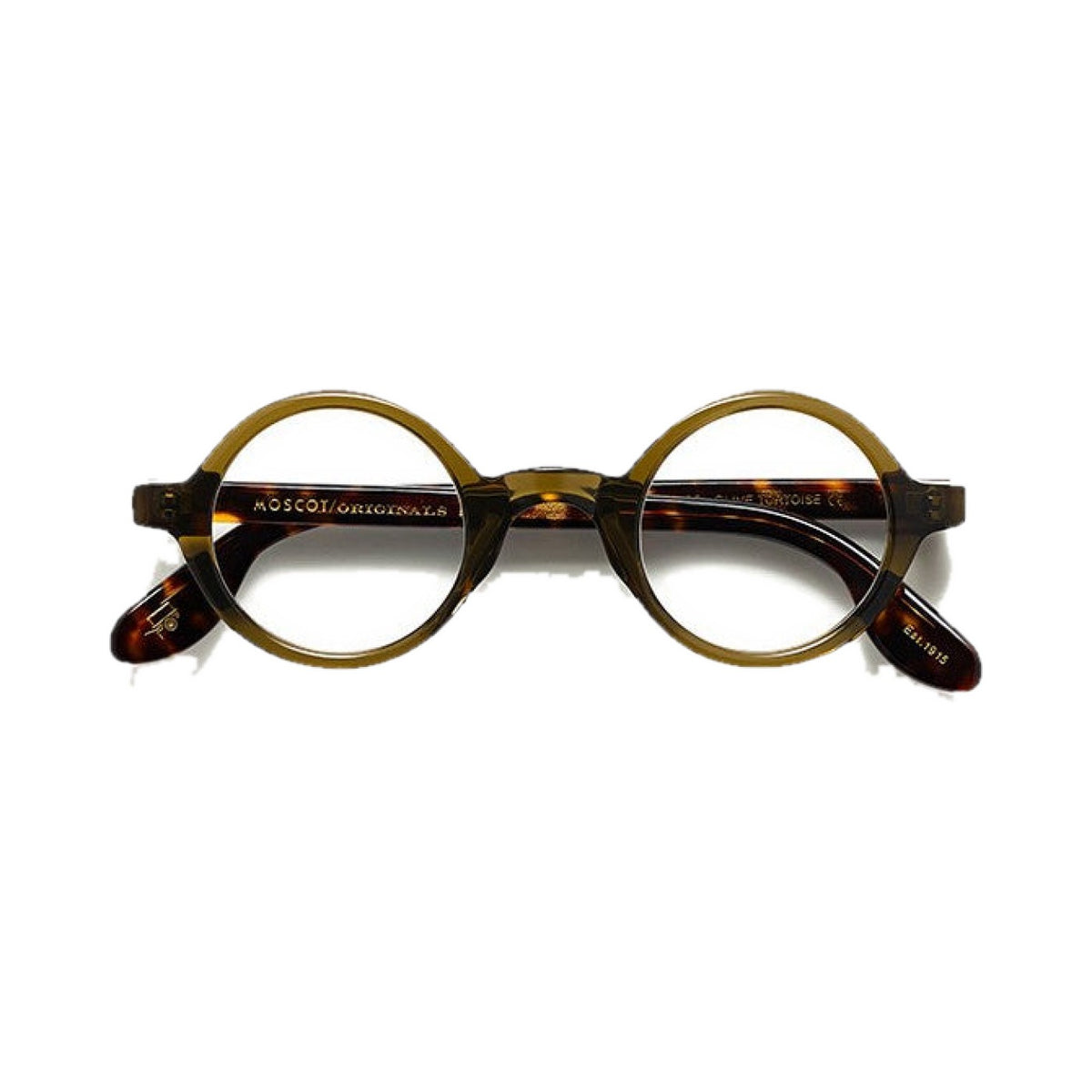 Lunettes de vue Moscot Zolman acétate écaille olive - vue de face