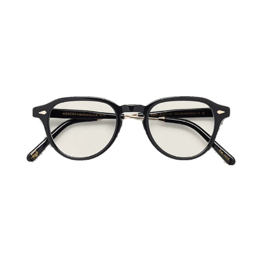 Lunettes de vue Moscot Kash acétate noir et doré - vue de face
