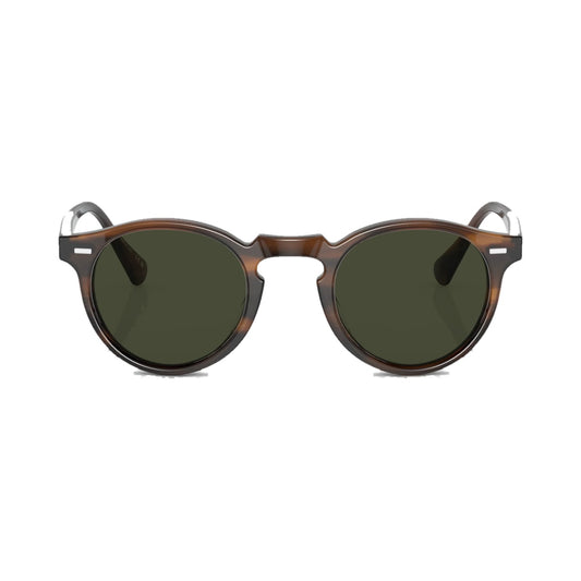 Lunettes de soleil Oliver Peoples Gregory Peck acétate écaille - vue de face
