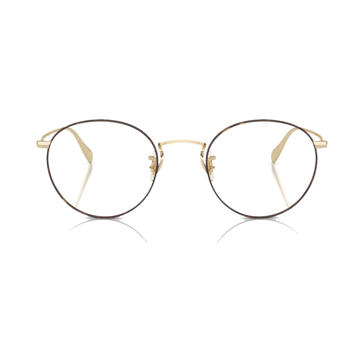 Lunettes de vue Oliver Peoples Coleridge acier doré et écaille ambre - vue de face