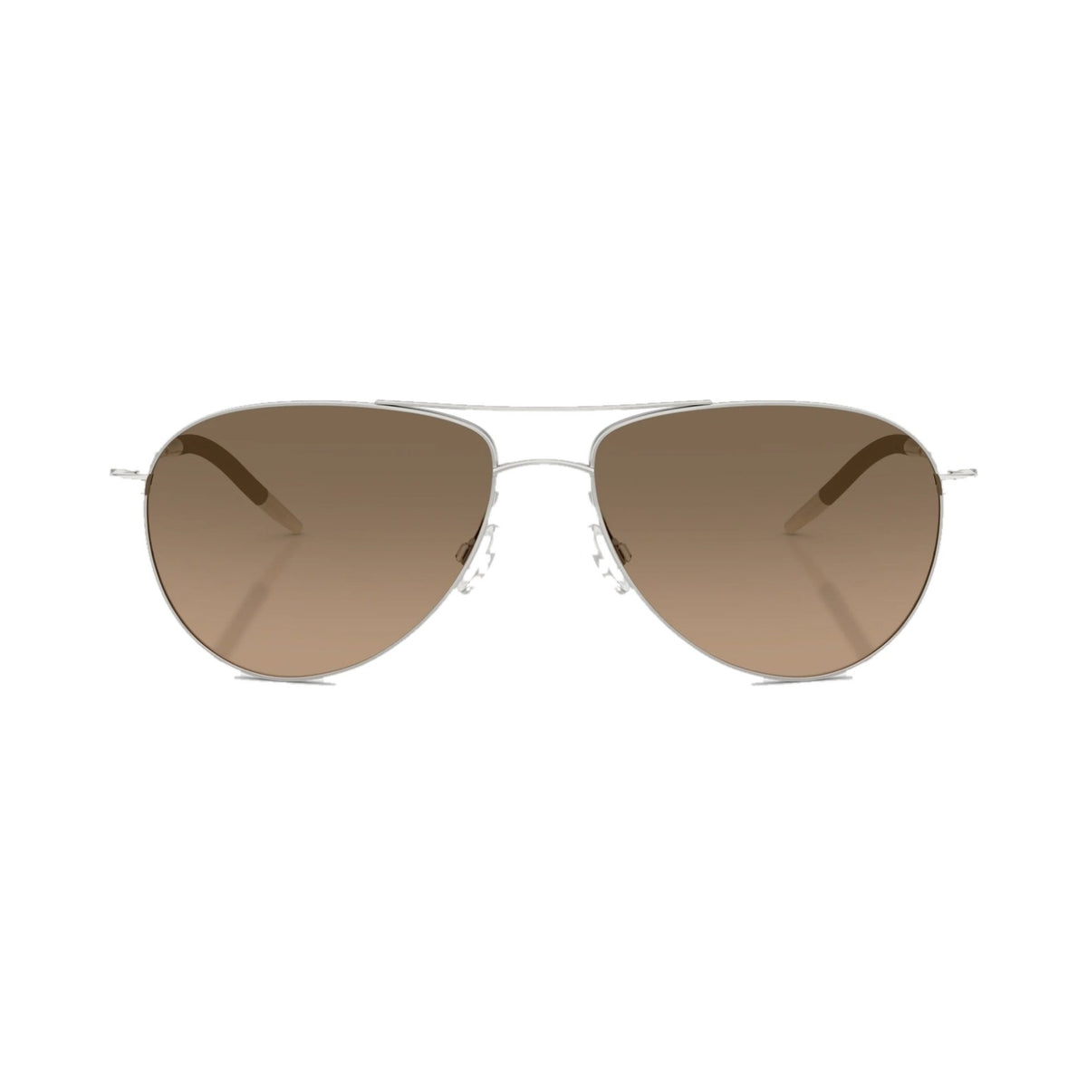 Lunettes de soleil Oliver Peoples Benedict métal doré et acétate champagne - vue de face