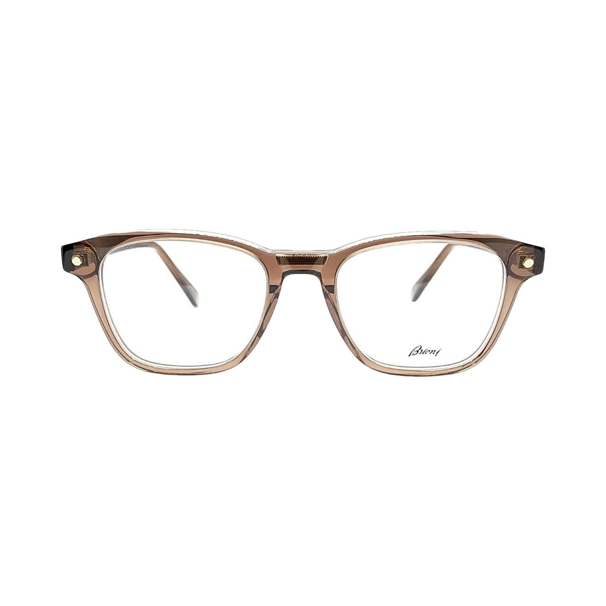 Lunettes de vue Brioni BR0087O acétate marron translucide - vue de face