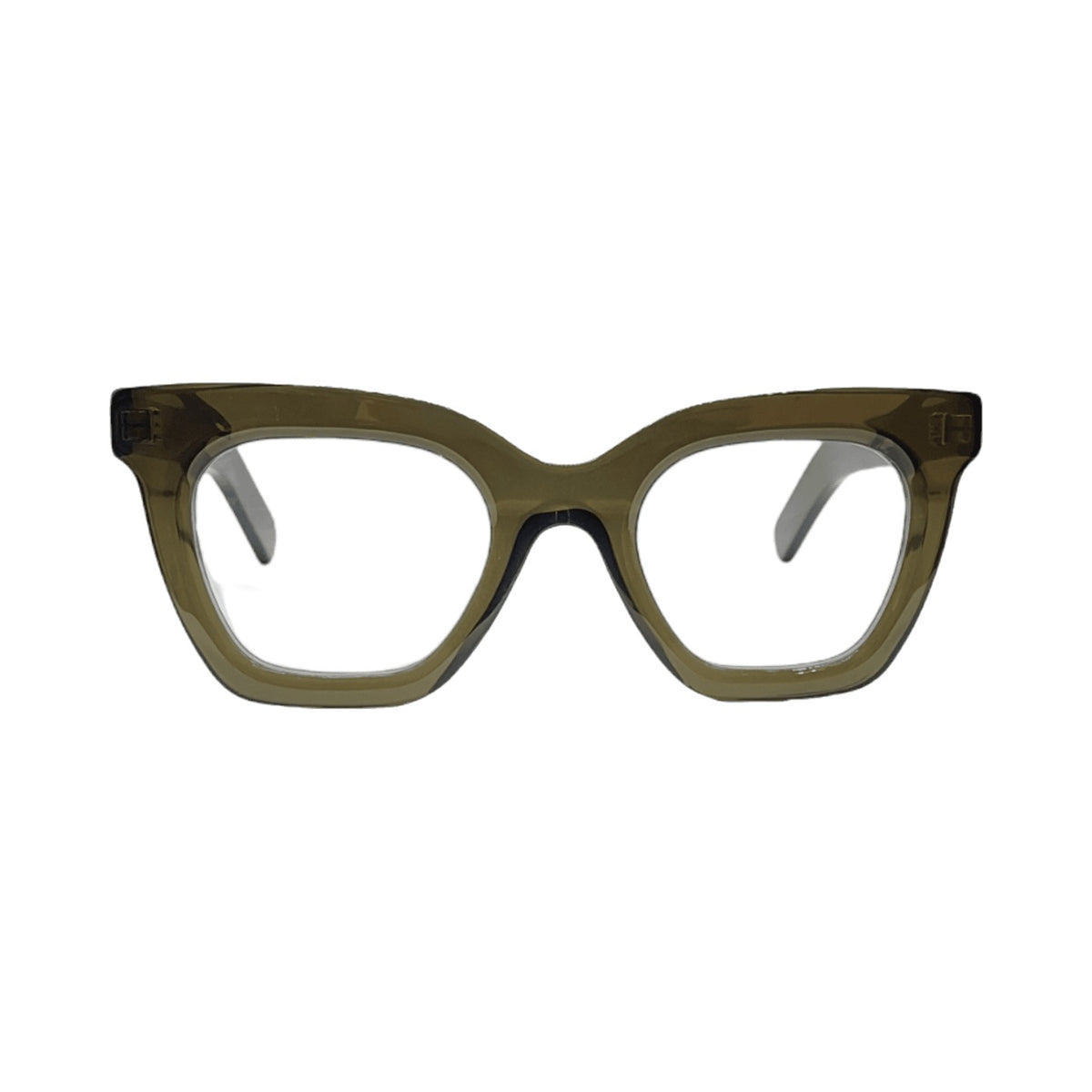 Lunettes de vue Aude Hérouard Brigitte acétate vert olive - vue de face