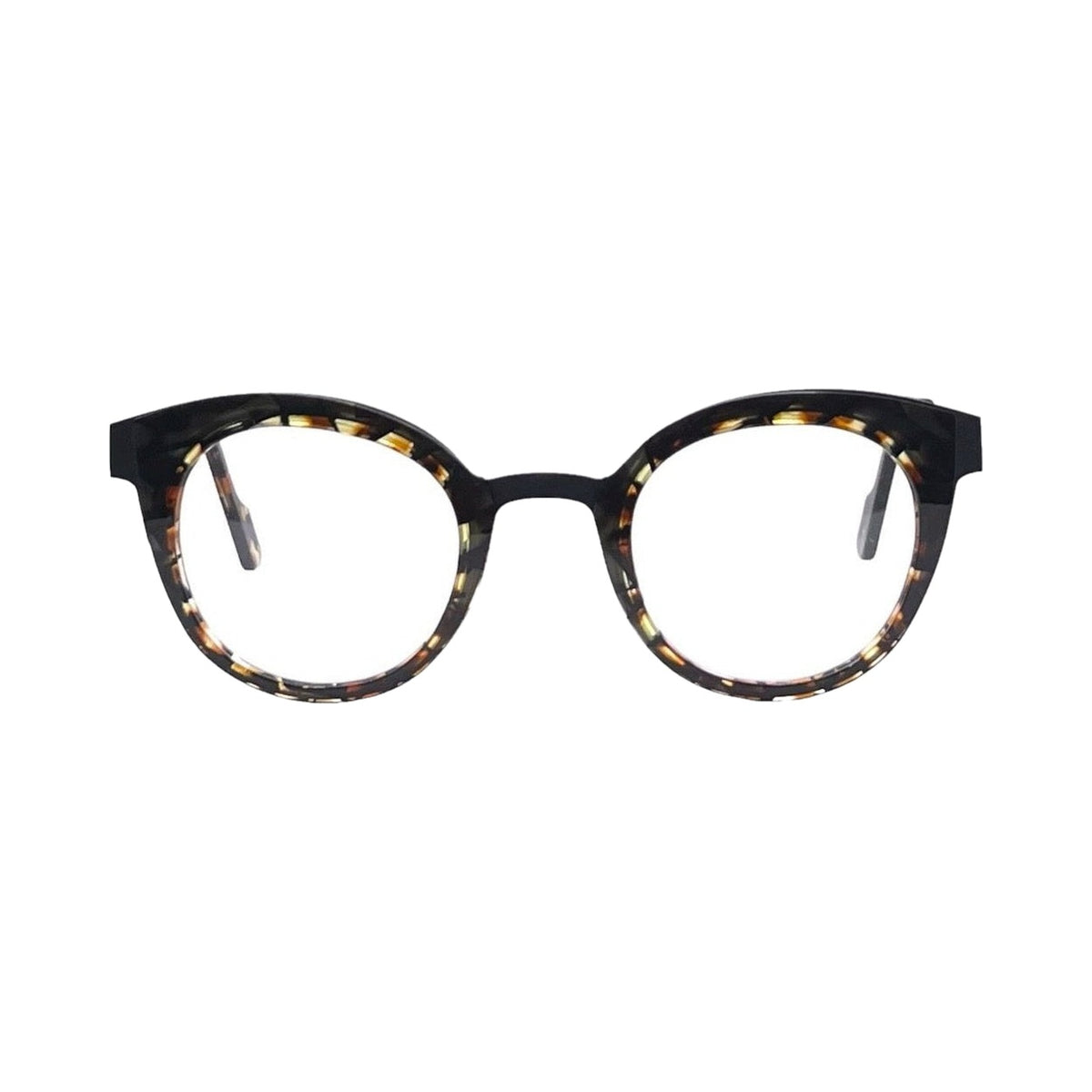 Lunettes de vue Anne et Valentin Fantasia métal noir et écaille - vue de face
