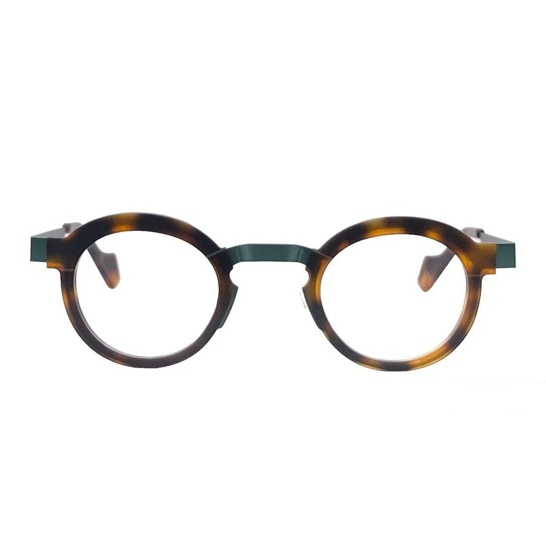Lunettes de vue Anne et Valentin Orion titane vert d'eau et ecaille - vue de face