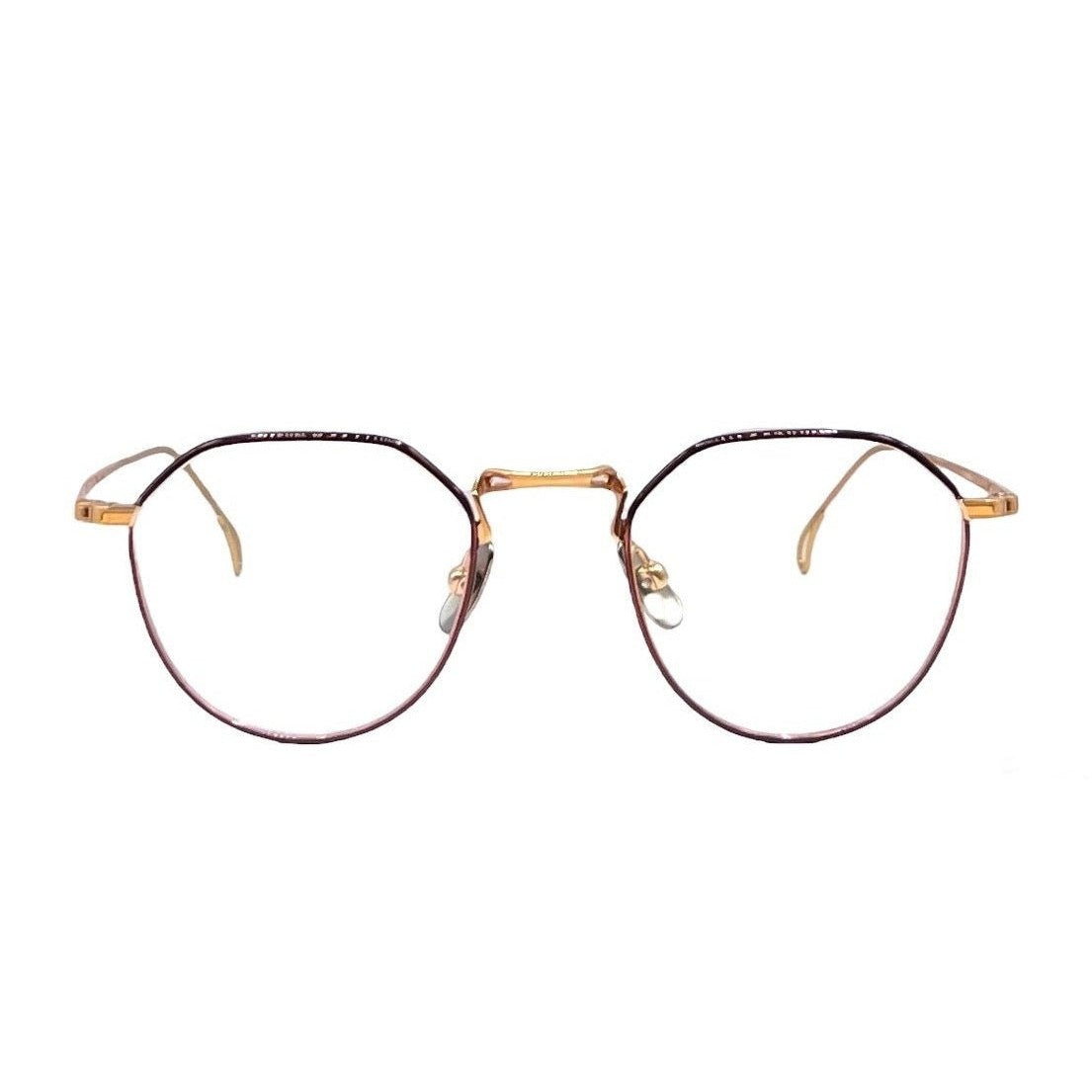 Lunettes de vue Yellow Plus Darcy titane dore - vue de face