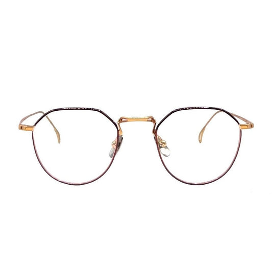 Lunettes de vue Yellow Plus Darcy titane dore - vue de face