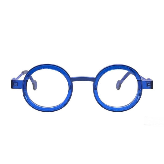 Lunettes de vue Anne et Valentin Blook titane et acetate bleu - vue de face