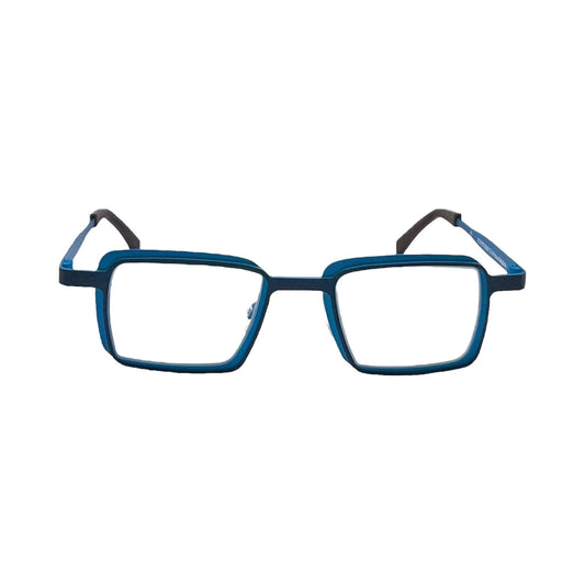Lunettes de vue THEO Eye Witness Y titane bleu - vue de face