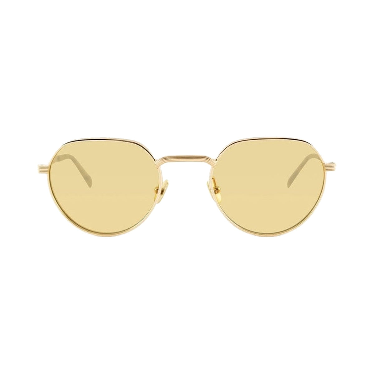 Lunettes de soleil Moscot Smendrik métal or - vue de face