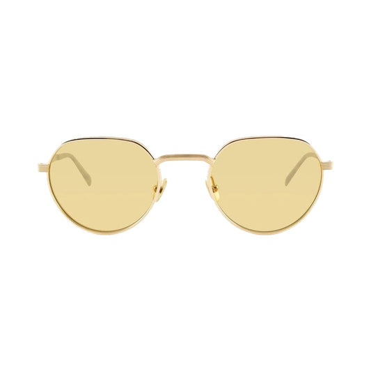 Lunettes de soleil Moscot Smendrik métal or - vue de face