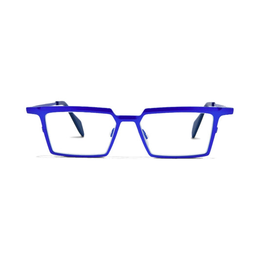 Lunettes de vue THEO Emerald titane bleu - vue de face