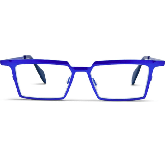 Lunettes de vue THEO Emerald titane bleu - vue de face