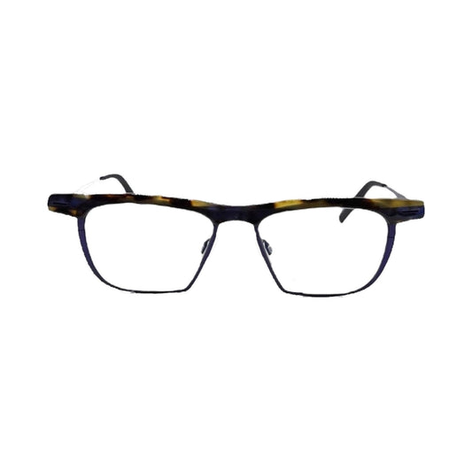 Lunettes de vue THEO Viazi titane violet et acétate écaille - vue de face