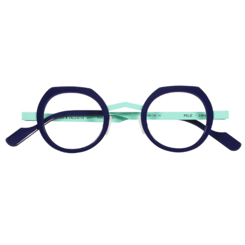 Lunettes de vue Anne et Valentin Feliz acetate bleu nuit - vue de face