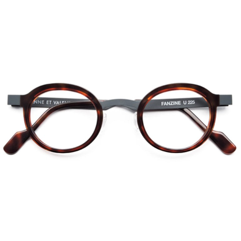 Lunettes de vue Anne et Valentin Fanzine acetate ecaille et metal gris - vue de face