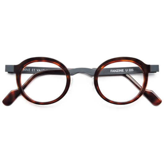 Lunettes de vue Anne et Valentin Fanzine acetate ecaille et metal gris - vue de face