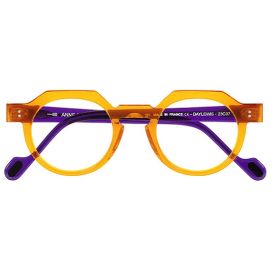 Lunettes de vue Anne et Valentin Daylewis acetate jaune et violet - vue de face