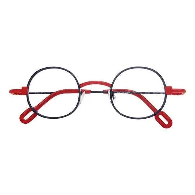 Lunettes de vue Anne et Valentin Mecacool titane gris et rouge - vue de face