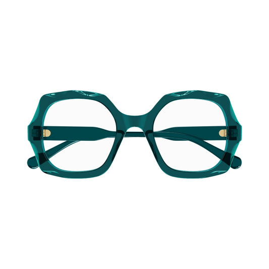 Lunettes de soleil Chloé CH0228O acétate bleu-vert col.006 - vue de face
