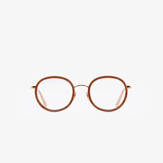 Lunettes de vue Shelter Andrea tulipier rouge et metal or - vue de face