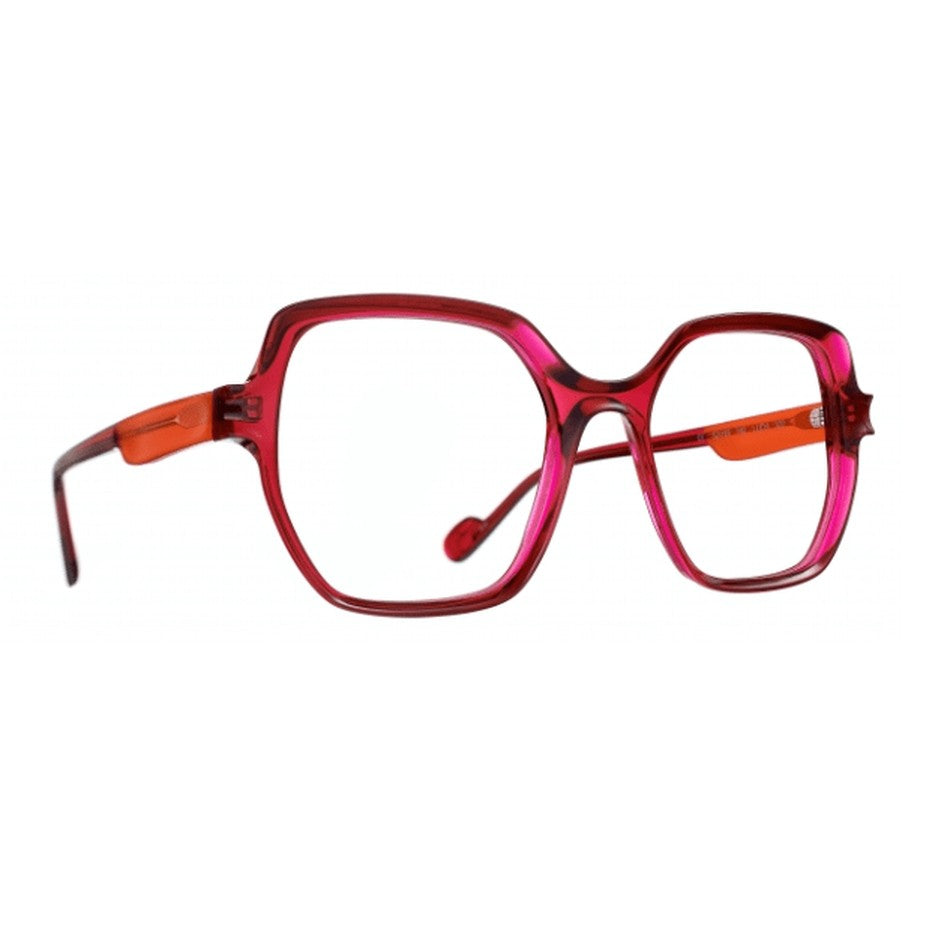 Lunettes de vue Caroline Abram Luda acetate rose et orange col.300 - vue de face