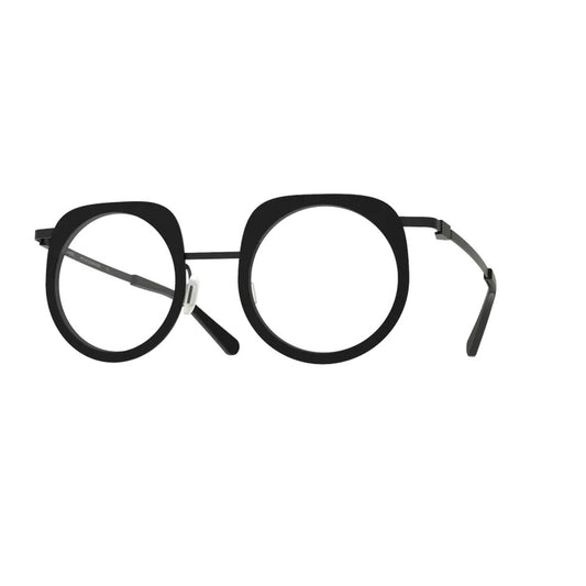Lunettes de vue Gamine Hublot metal noir et acetate noir - vue de face