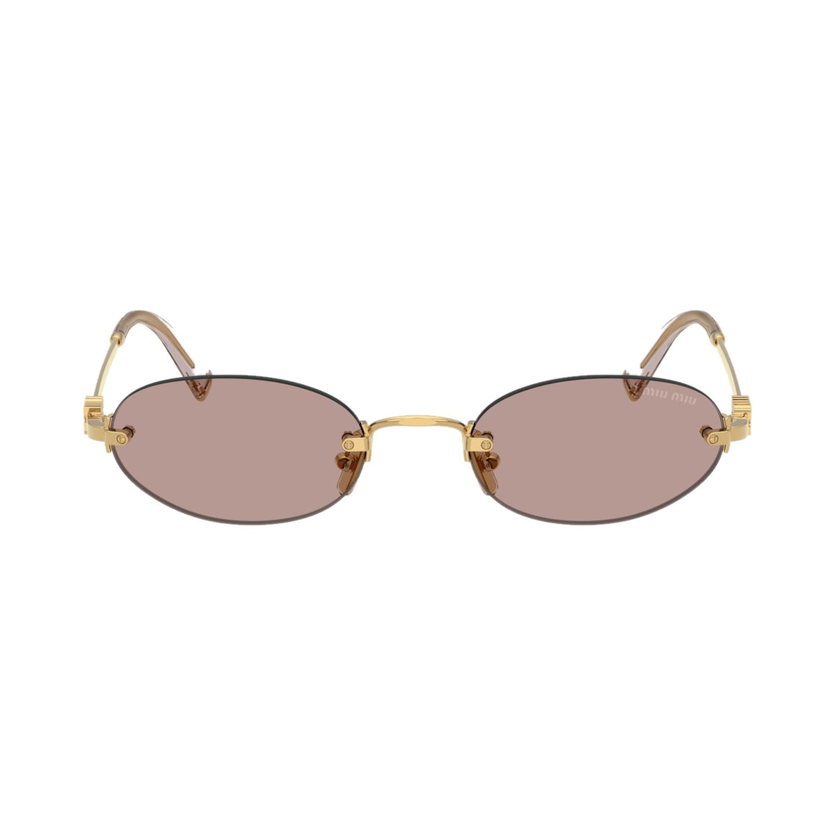 Lunettes de soleil Miu Miu MU A54S acétate doré - vue de face