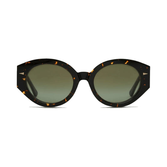 Lunettes de soleil Ahlem Art Deco acetate jaune et ecaille - vue de face