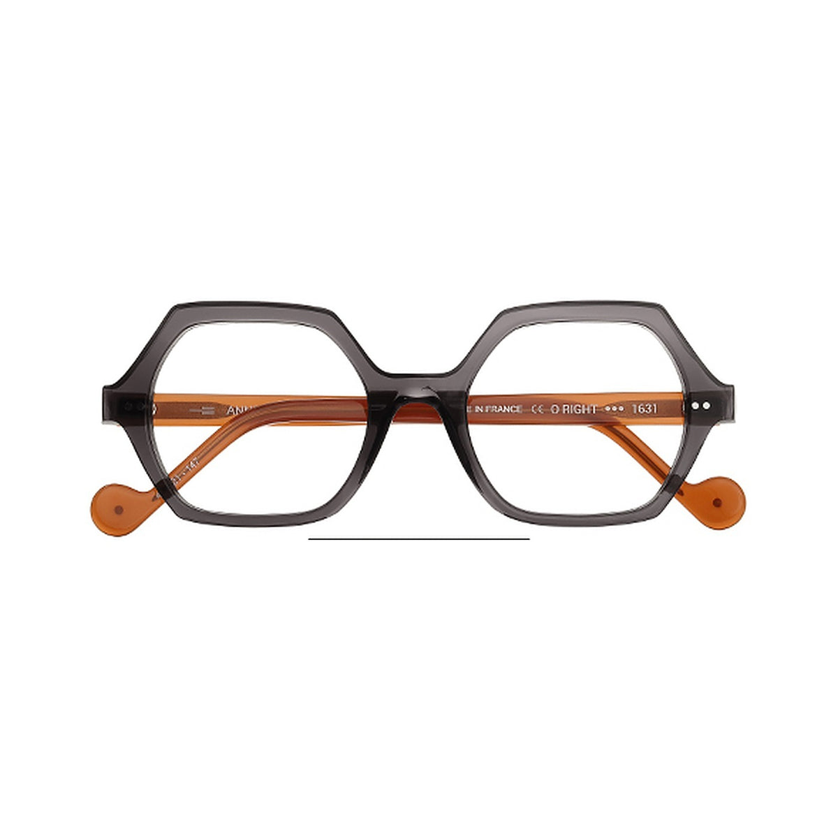 Anne et Valentin O Right gris et orange - vue de face