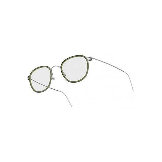 Lunettes de vue Lindberg Max titane argent et acétate vert - vue de face