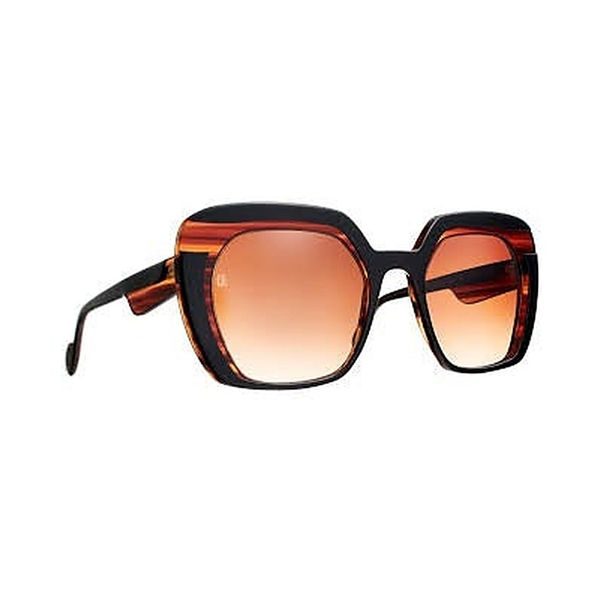 Lunettes de soleil Caroline Abram Olinka acétate noir écaille - vue de face