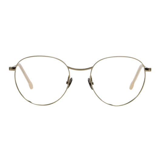 Lunettes de vue Nathalie Blanc Zoé métal or blanc ivoire - vue de face