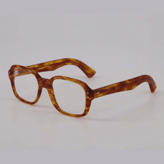 Lunettes ALF en acétate écaille rousse, vue de coté.