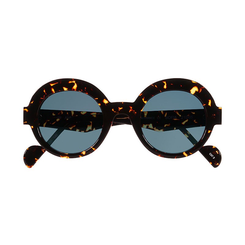 Lunettes de soleil Anne et Valentin Sofia 21D05 acétate bleu et marron - vue de face