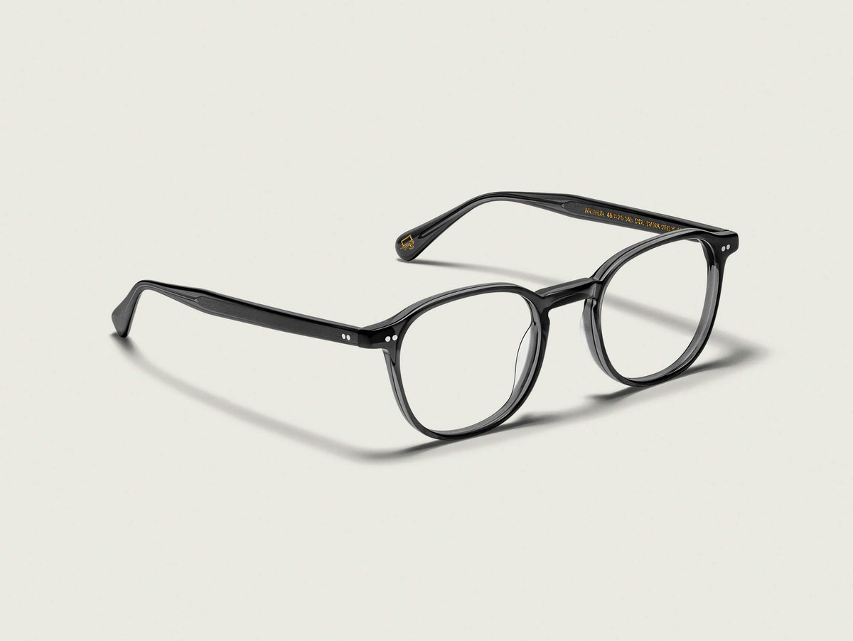 Moscot Arthur Dark Grey (gris foncé) - vue trois quarts (visuel officiel)