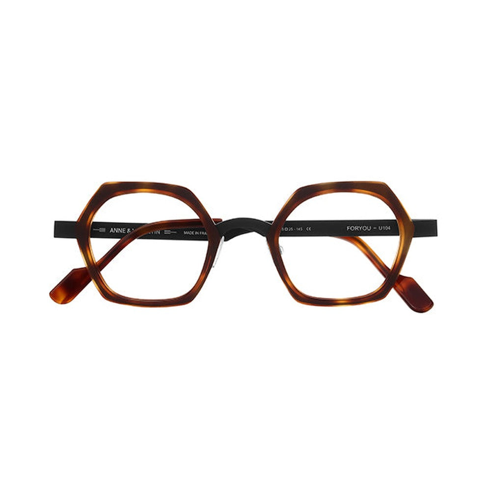 Anne et Valentin Foryou écaille et métal noir - vue de face