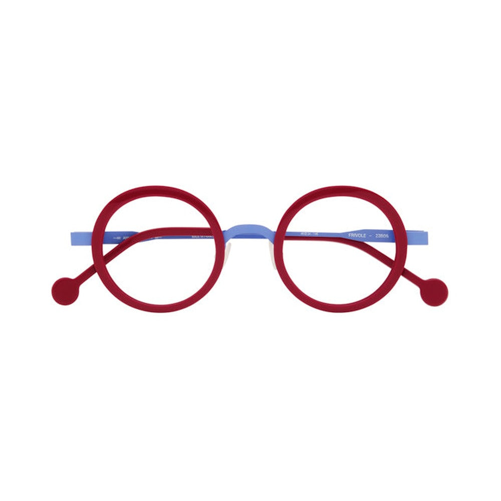 Anne et Valentin Frivole métal rouge et bleu - vue de face