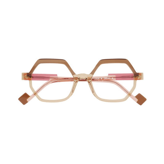 Anne et Valentin Logik transparent rose et marron - vue de face