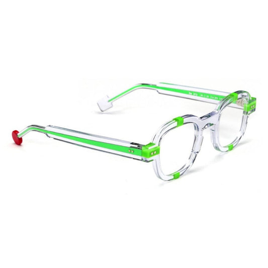 Lunettes de vue Sabine Be Be Arty acétate vert et transparent - vue de profil
