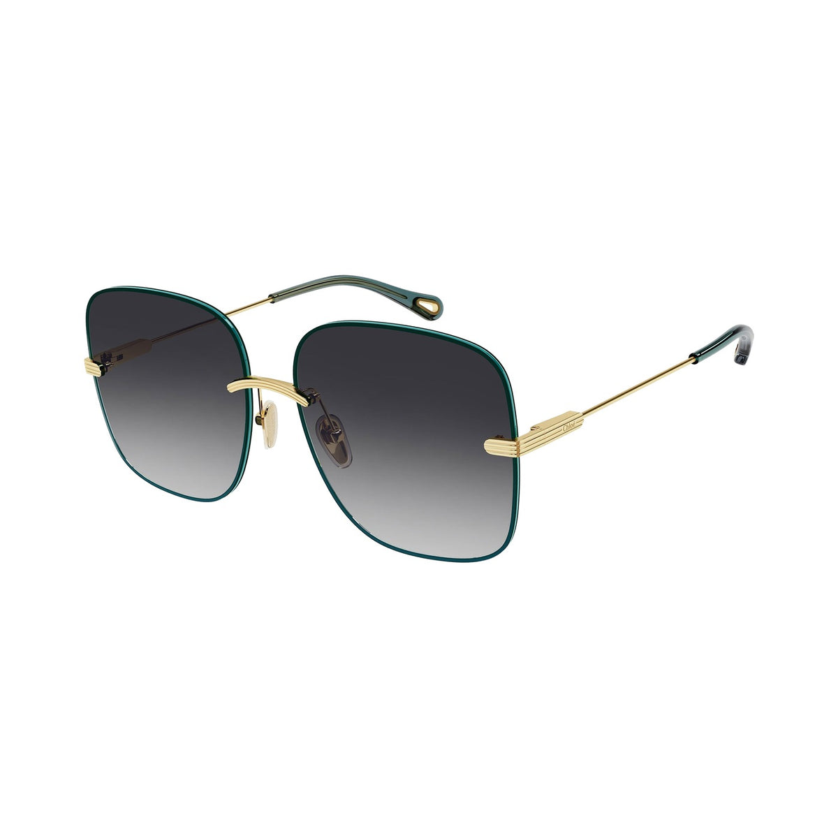 Chloé CH0134S teal-or dégradé gris - vue trois-quarts (aucune face HD disponible)