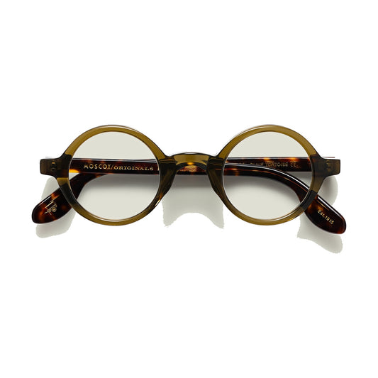 Moscot Zolman olive tortoise - face