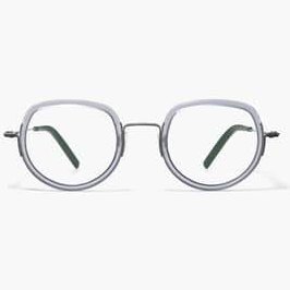 Lunettes de vue THEO Colcannon titane noir et acétate gris - vue de face