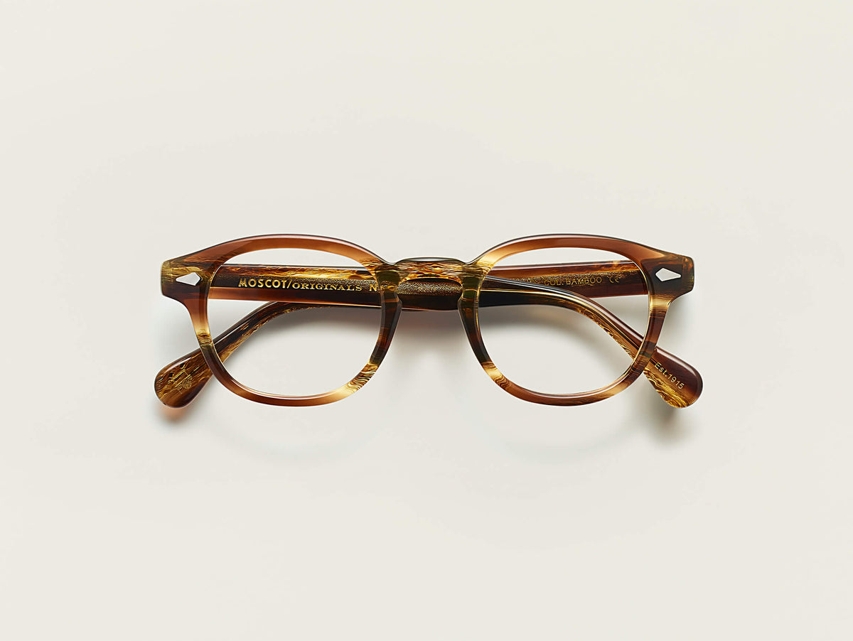 Moscot Lemtosh Bamboo - vue pliée de face (visuel officiel)