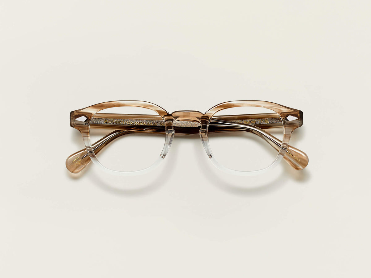 Moscot Lemtosh Brown Smoke - vue pliée de face (visuel officiel)