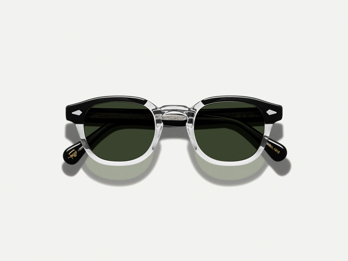 Moscot Lemtosh Sun Black Crystal - vue pliée de face (visuel officiel)