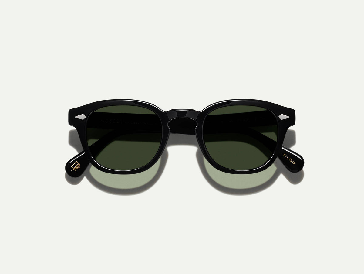 Moscot Lemtosh Sun Black verres G-15 - vue pliée de face (visuel officiel)